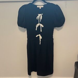 Black Dress with White Accents